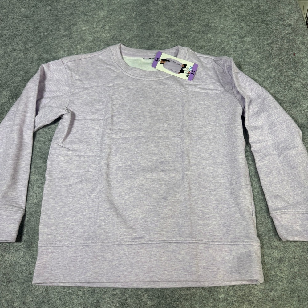 32 Degrees Cool Womens XS Purple Heathered Fleece Lined Crew Neck Sweatshirt NEW